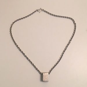 Silver necklace with poetry